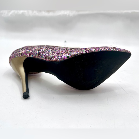 Carlos Santana Allover Glitter Stiletto Pointy Toe Heels - Picture 5 of 13